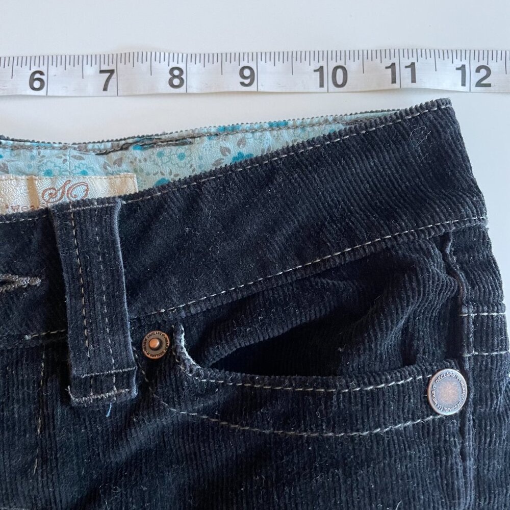 RARE VTG SO Y2K Black Corduroy Flare Pants w/ Matching Embroidered Belt Girls 7 - Picture 14 of 16